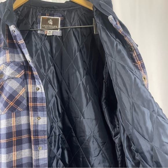 Legendary Whitetails XL Quilted Plaid Hooded Shacket Camp Outdoor Warm Casual - Picture 3 of 10